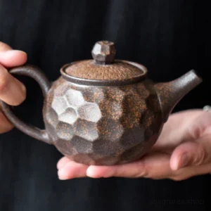 collection view of four styles handmade gilded chinese teapot