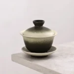 handmade gradient green porcelain gaiwan 4.7oz traditional chinese tea set