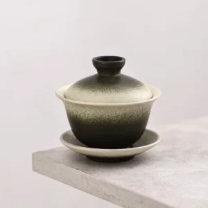 handmade gradient green porcelain gaiwan 4.7oz traditional chinese tea set