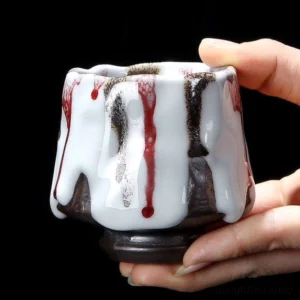 Handmade Jian Zhan Chinese Tea Cup unique drip glaze ceramic gongfu tea cup