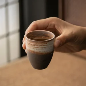 handmade rustic chinese clay tea cup 3.4oz wabi sabi ceramic teacup for gongfu tea