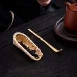 handwoven natural bamboo tea scoop set with tea spoon traditional chinese tea accessories