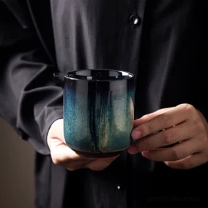 Jian Zhan kiln-transformed gong dao bei handmade ceramic tea fairness pitcher