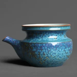 Jun Kiln broad-mouth gong dao bei blue ceramic tea pitcher main view