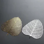 Leaf shape stainless steel tea strainer displayed on wooden background