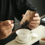 Full set of lotus leaf pattern alloy tea scoop and tea spoon