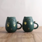 lucky cat ceramic tea mug with strainer 10.1oz main product view