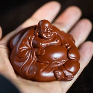 hand held handcrafted maitreya buddha ceramic tea pet zisha clay