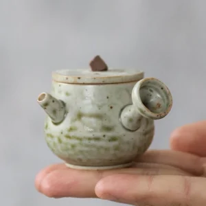 handcrafted mini chinese ceramic teapot side handle 0.8oz small retro teapot