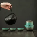 Complete portable ceramic kung fu travel tea set full unboxed display