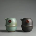 portable ceramic travel tea set 4.7oz with travel bag
