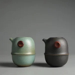 portable ceramic travel tea set 4.7oz with travel bag