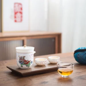 full complete view of portable gongfu travel tea set 4.4oz with all pieces