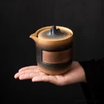 portable mountain ceramic travel tea set with gradient finish style b
