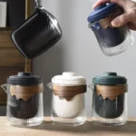 complete portable 9.9oz travel gongfu tea set with carry case and 4 teacups