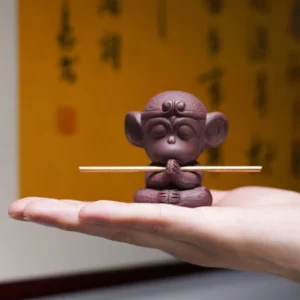 handcrafted purple clay sun wukong tea pet q version monkey king figurine