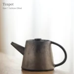 handmade retro dark ceramic chinese teapot 5.1oz full view