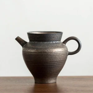Rustic Iron Glazed Coarse Pottery Gong Dao Bei Style A handled fairness pitcher
