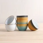 Set of 2 authentic Chinese chawan gradient ceramic tea bowls main product view
