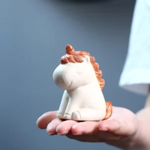 handcrafted yixing clay unicorn tea pet side view