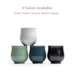 vintage chinese porcelain tea cup 4 colors selection custom engraving option