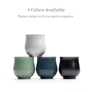 vintage chinese porcelain tea cup 4 colors selection custom engraving option