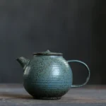 full view of vintage handcrafted chinese ceramic gongfu tea set
