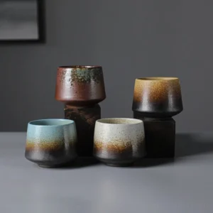 handmade gradient glaze vintage chinese clay tea cup 7oz