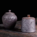 vintage rustic ceramic chinese tea canister airtight tea storage container group display