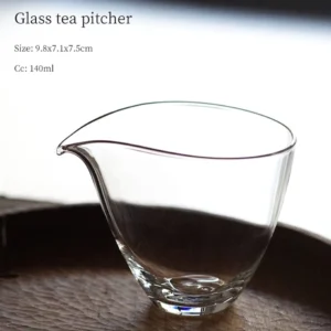 water drop glass gong dao bei full product view, clear heat resistant tea pitcher