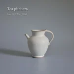 white crackle coarse pottery gong dao bei 6.1oz tea pitcher main view