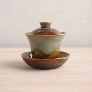 Wood-Fired Glaze Gaiwan Style B 10.1oz Traditional Chinese Tea Brewing Set