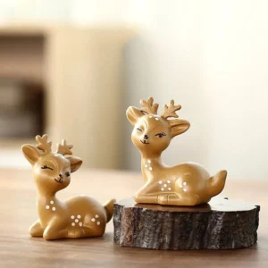 handcrafted yixing purple clay sika deer tea pet front view