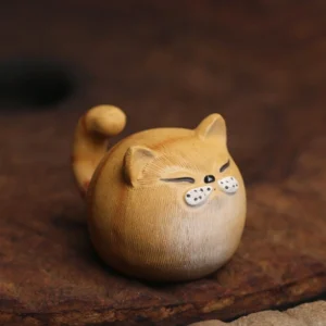 collection of handcrafted yixing zisha cat tea pet in different styles