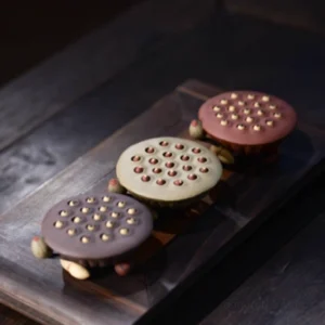 handcrafted yixing zisha lotus seed head tea pet front view