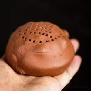 handmade yixing zisha lucky toad tea strainer front view