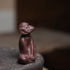 handcrafted yixing zisha monkey tea pet front view