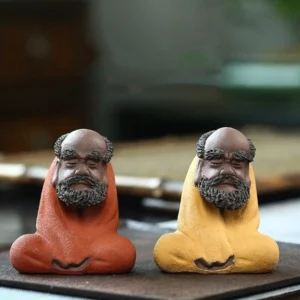 handmade purple clay zen bodhidharma tea pet for gong fu tea ceremony